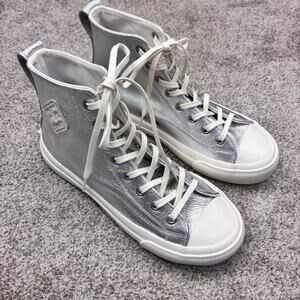 New! PF Flyers All-American Silver leather high top women's size 8